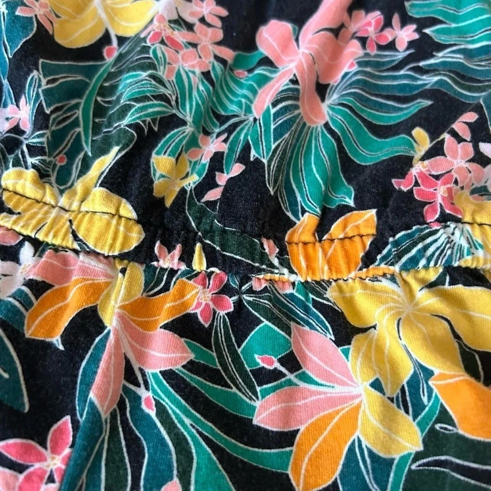 Old Navy Girls XS/ (Size 5) One-Piece Romper – Black with Bright Floral Print